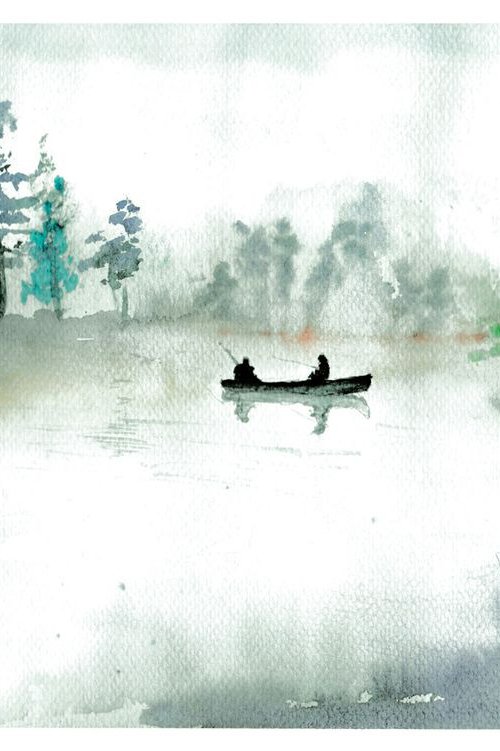 Fishing On The Lake by Yulia Schuster