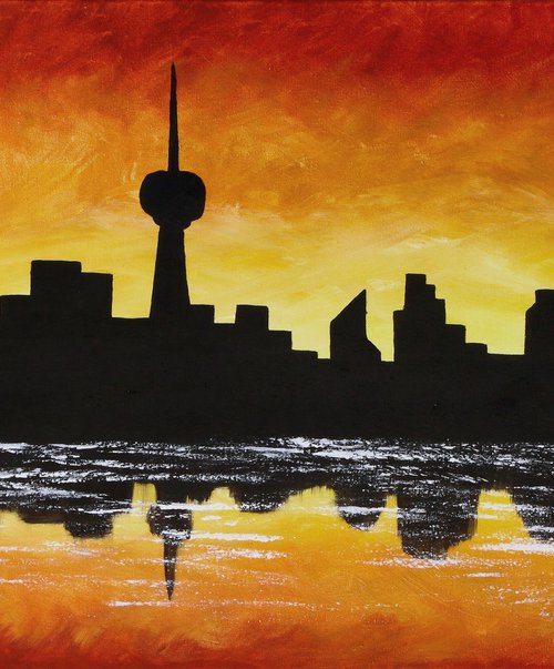 Sunset City Silhouette by Tetiana Surshko