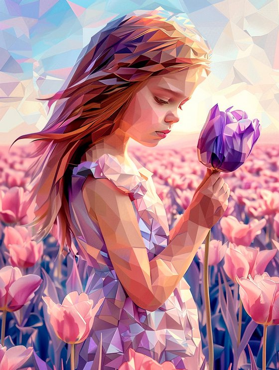 GIRL WITH A LILAC TULIP