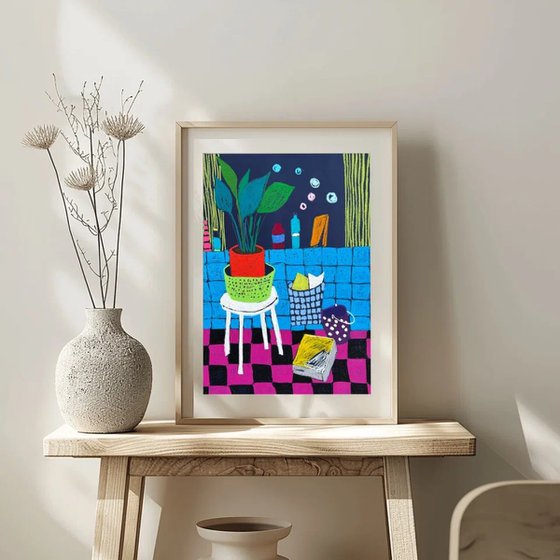 Morning Joy in Blue Tiles