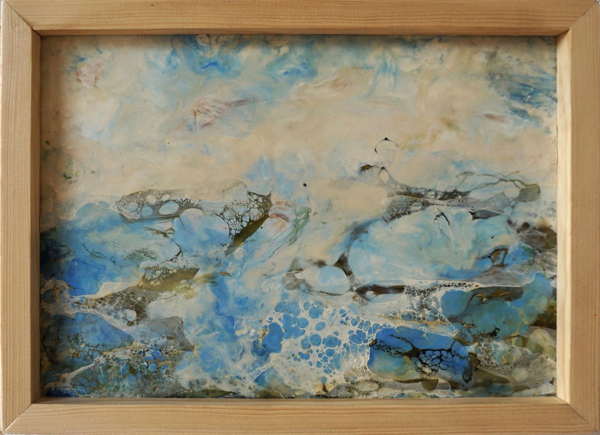 Organic Abstract Painting By Dora Stork, 15 X 11, Fluid Horizons, Original Artwork