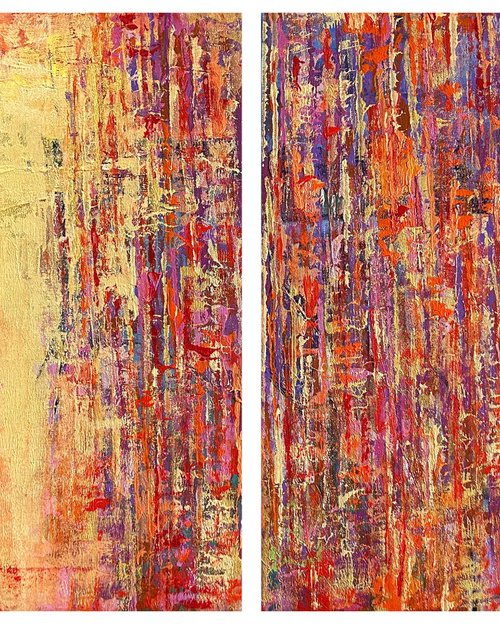 Rising Shine_Diptych_48"X24 by Avinash Pise
