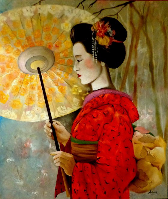 Geisha - portrait  - original painting