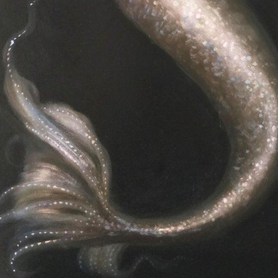 Perla Marina, mermaid oil painting