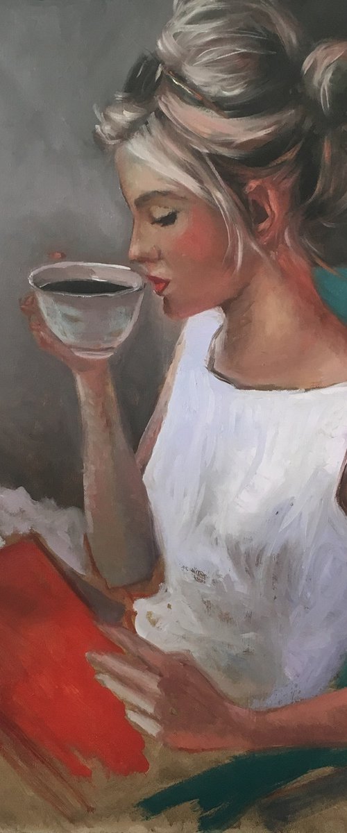 Coffee time, Female portrait, Style Girls by Leo Khomich