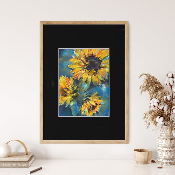 Sunflowers Soft Pastels Drawing