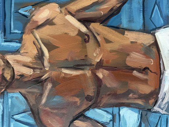 MALE NUDE GAY EROTIC ART NAKED MAN PAINTING