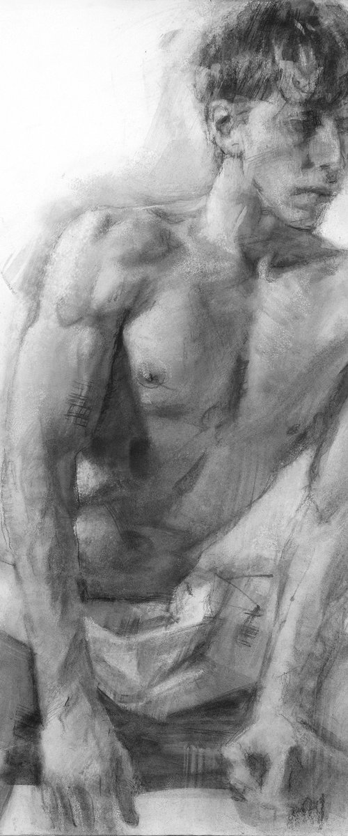 Charcoal drawing on paper by Eugene Segal