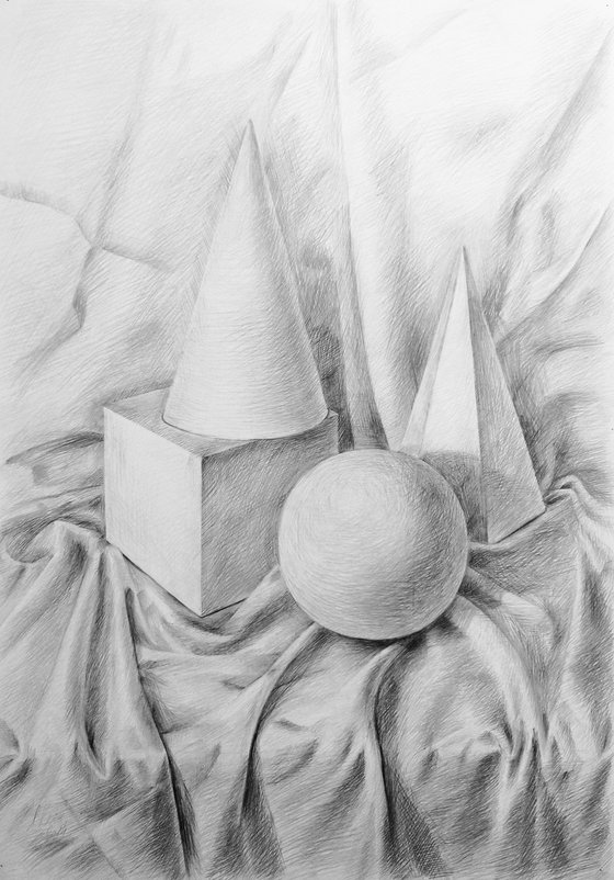 Geometry. Original pencil drawing.