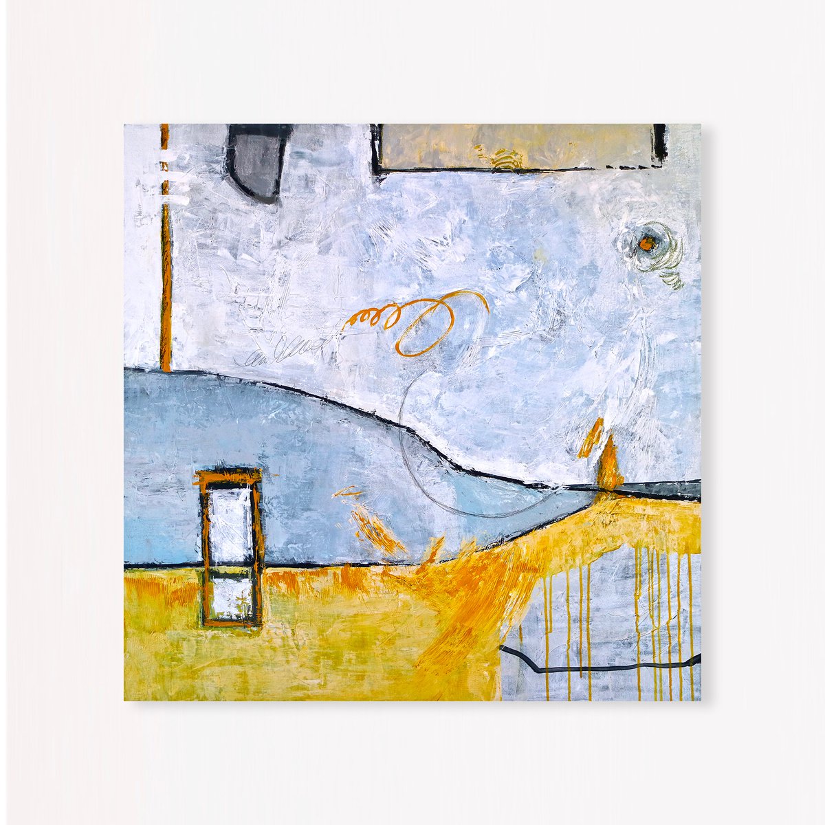 Yellow telephone booth (40x40 | 101x101 cm) by Hyunah Kim