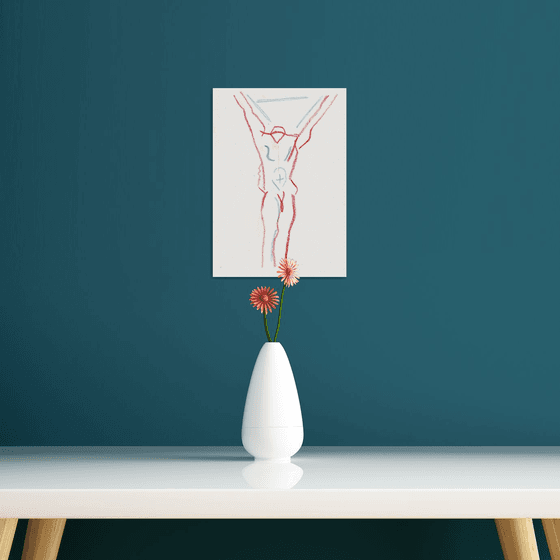 Male nude crucifixion