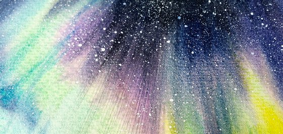 Winter glow: watercolor lights over the lake