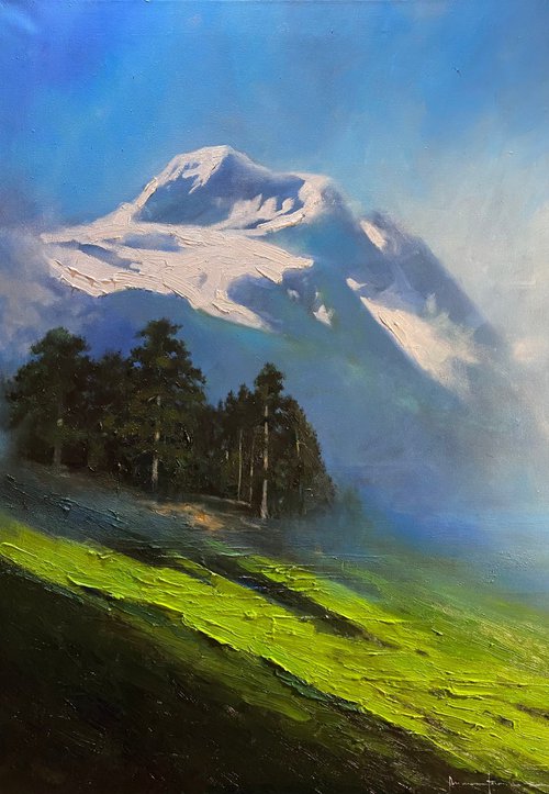 "Near the hill"100cm x70 cm,2023 by Artem Grunyka