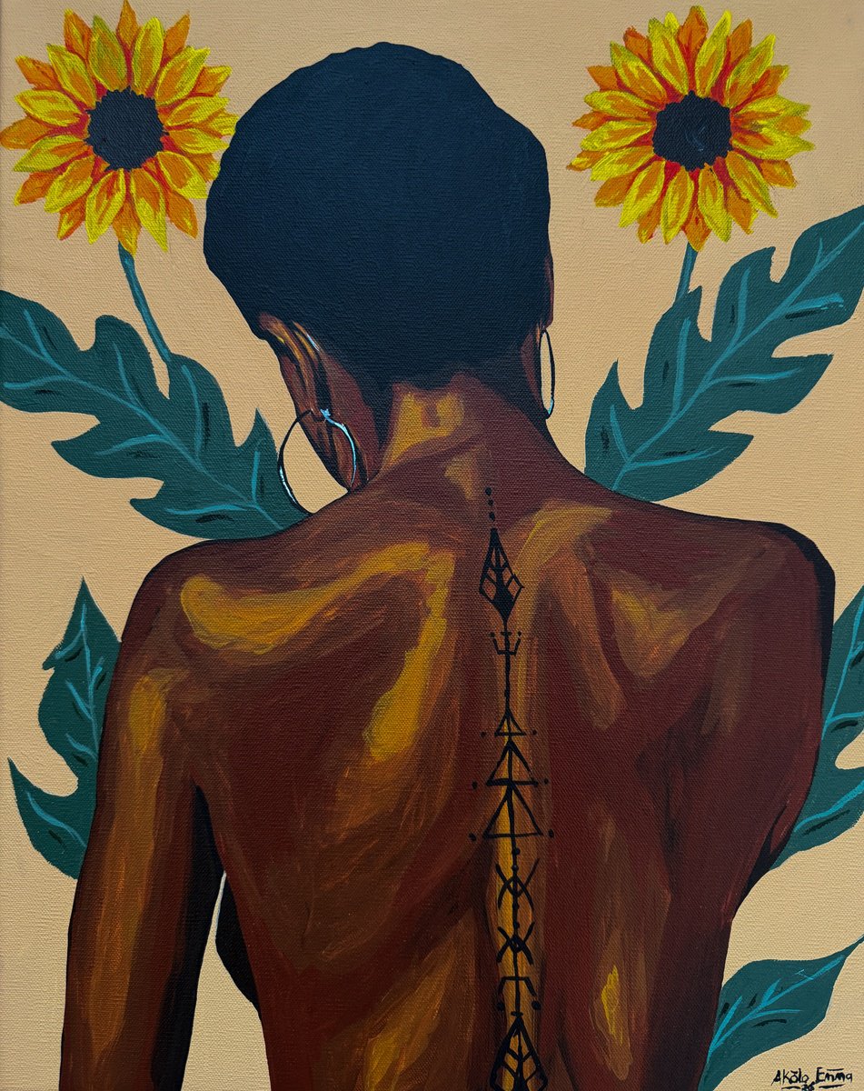 A Meeting In The Garden By Emmanuel Akolo, 16 X 20, Artwork For Sale On Artfinder