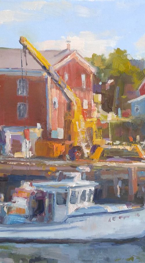 Morning loading in Lunenburg port, (9x12'') by Alexander Koltakov