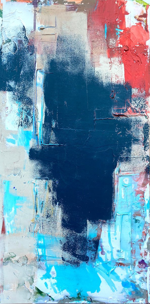 Abstract Landscape Painting By Jason Forcier, 24 X 48, Curtain Call, Original Artwork