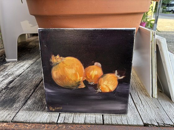 Still life with onions