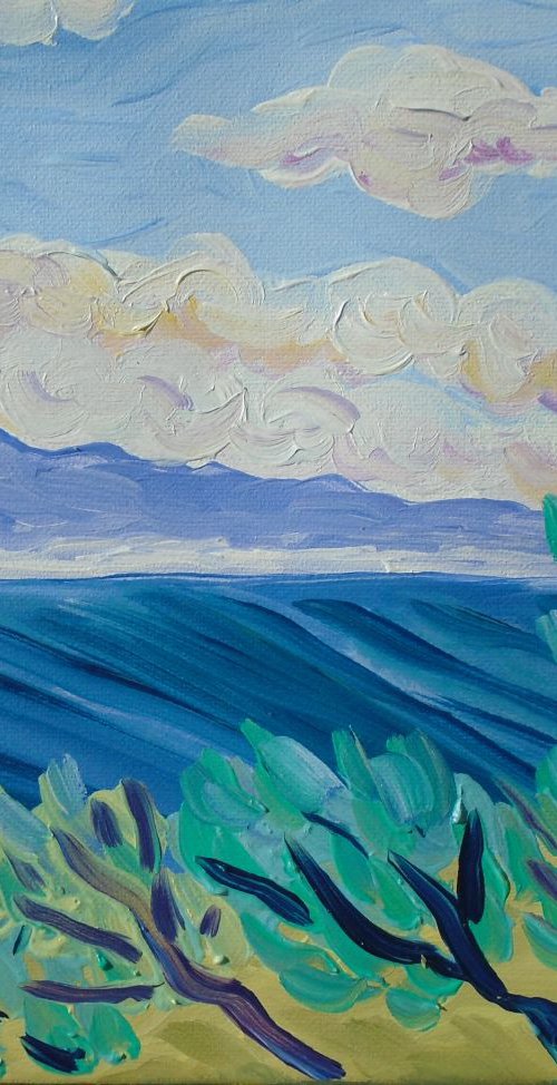 Serra Gelada overlooking the Mediterranean SOLD by Kirsty Wain