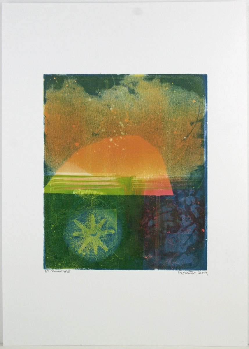 After Sundown - Unframed A3 Original Signed Monotype by Dawn Rossiter