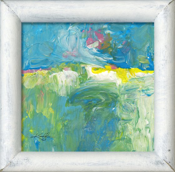 Serenity Abstraction 3 - Framed Abstract Painting by Kathy Morton Stanion