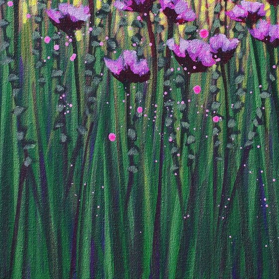 Purple Blooms in Spring Sun