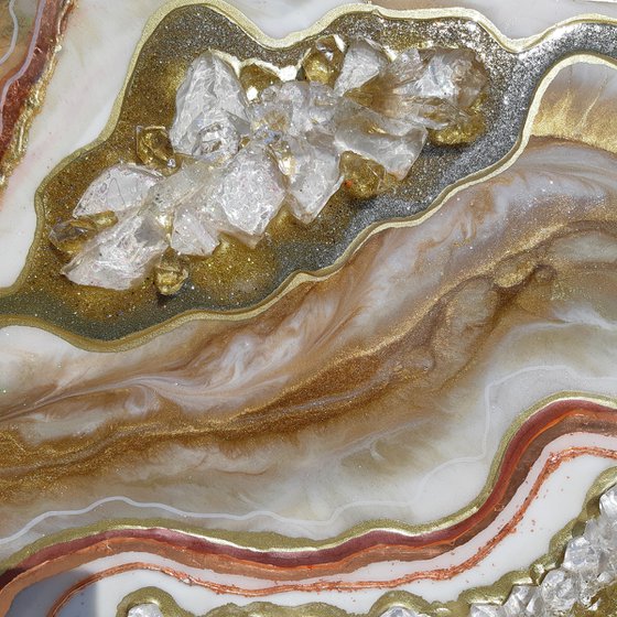 Gold - Copper Agate Geode