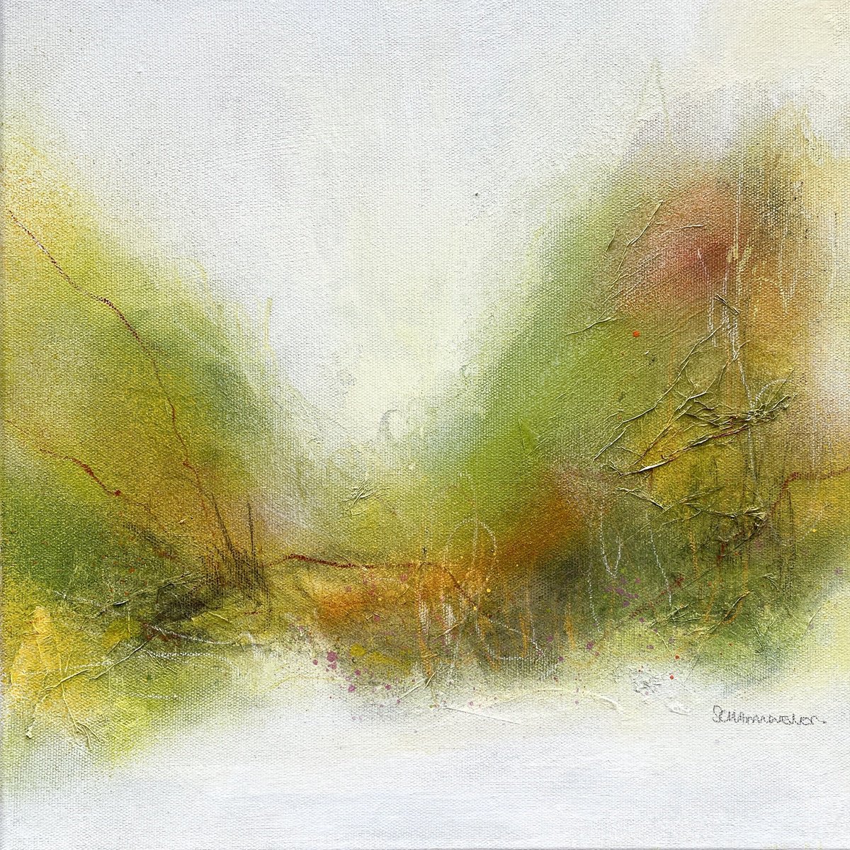 Abstract Landscape Acrylic Painting By Kirsten Schankweiler, 16 X 16", Symphony Of Nature No. 9, Original Artwork