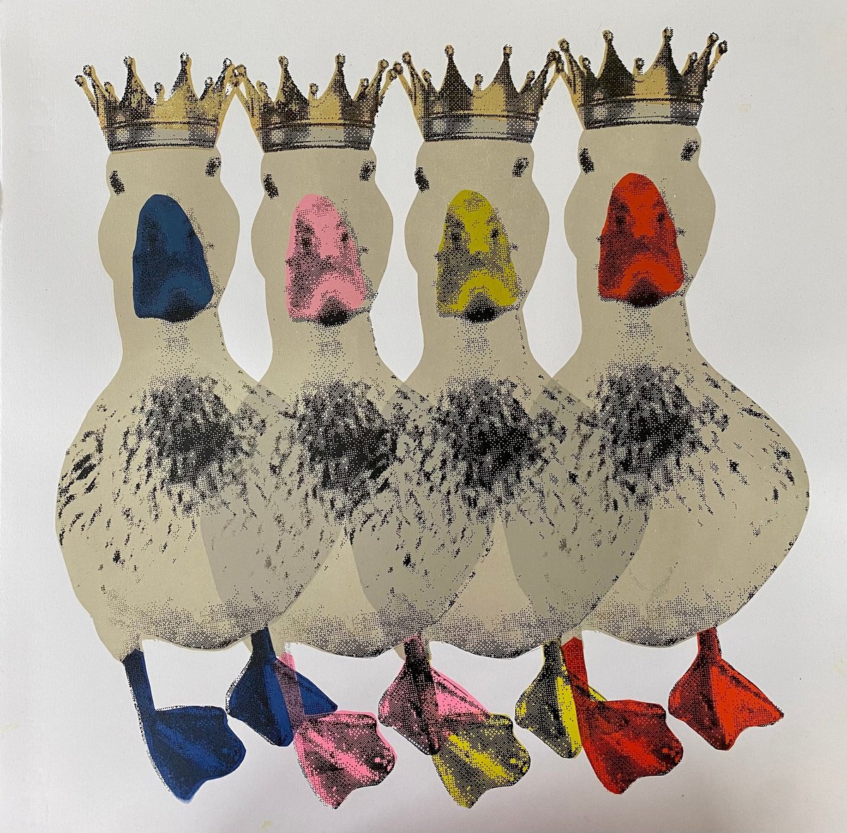 Graphic Animal Screenprint By Charlotte Gerrard, 20 X 20, Royal Flush Iii, Original Artwork