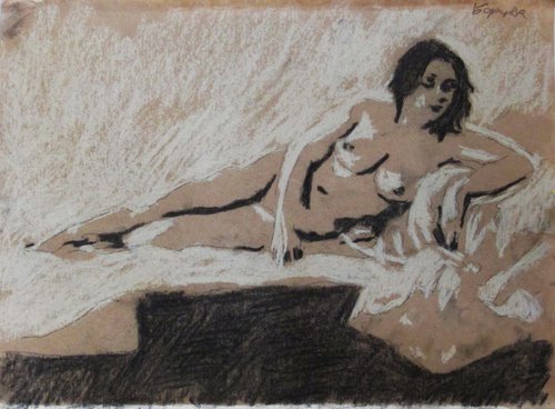 Laying nude by Kateryna Bortsova