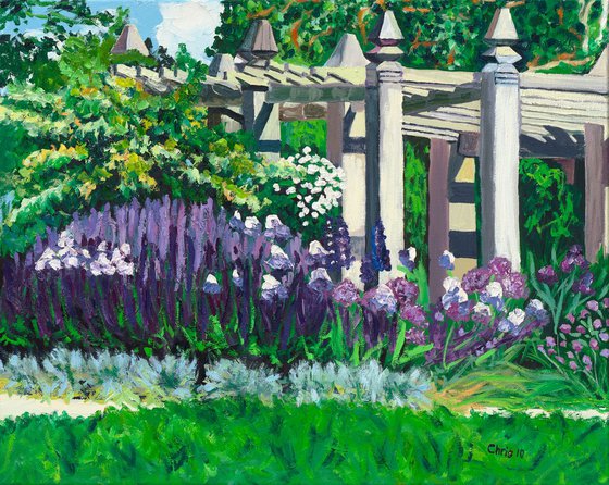 Purple Iris & Trellis