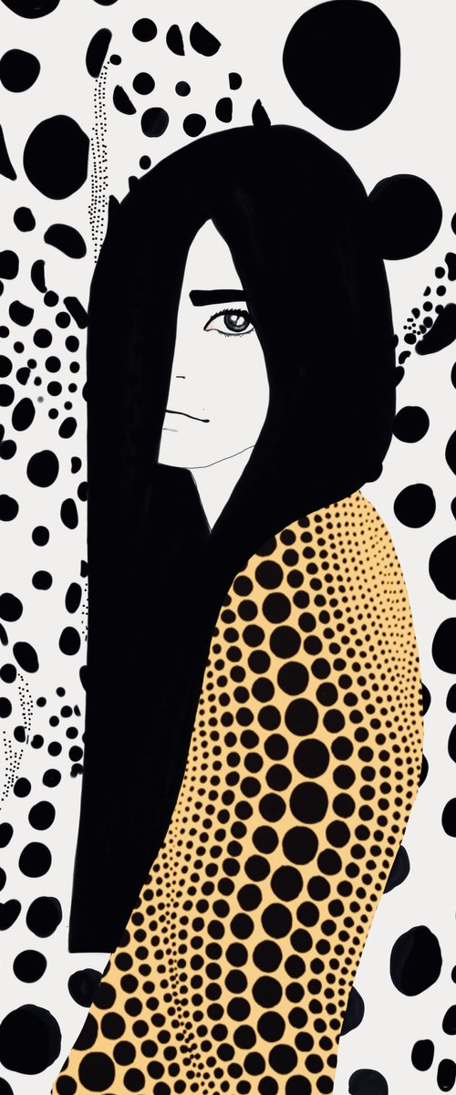 The girl with black hair x KUSAMA 5 by Ramona Russu