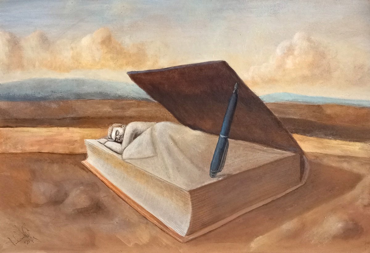 Surrealistic Oil Painting , Another Good Night By Paolo Beneforti, 20 X 14, Artwork For Sale On Artfinder