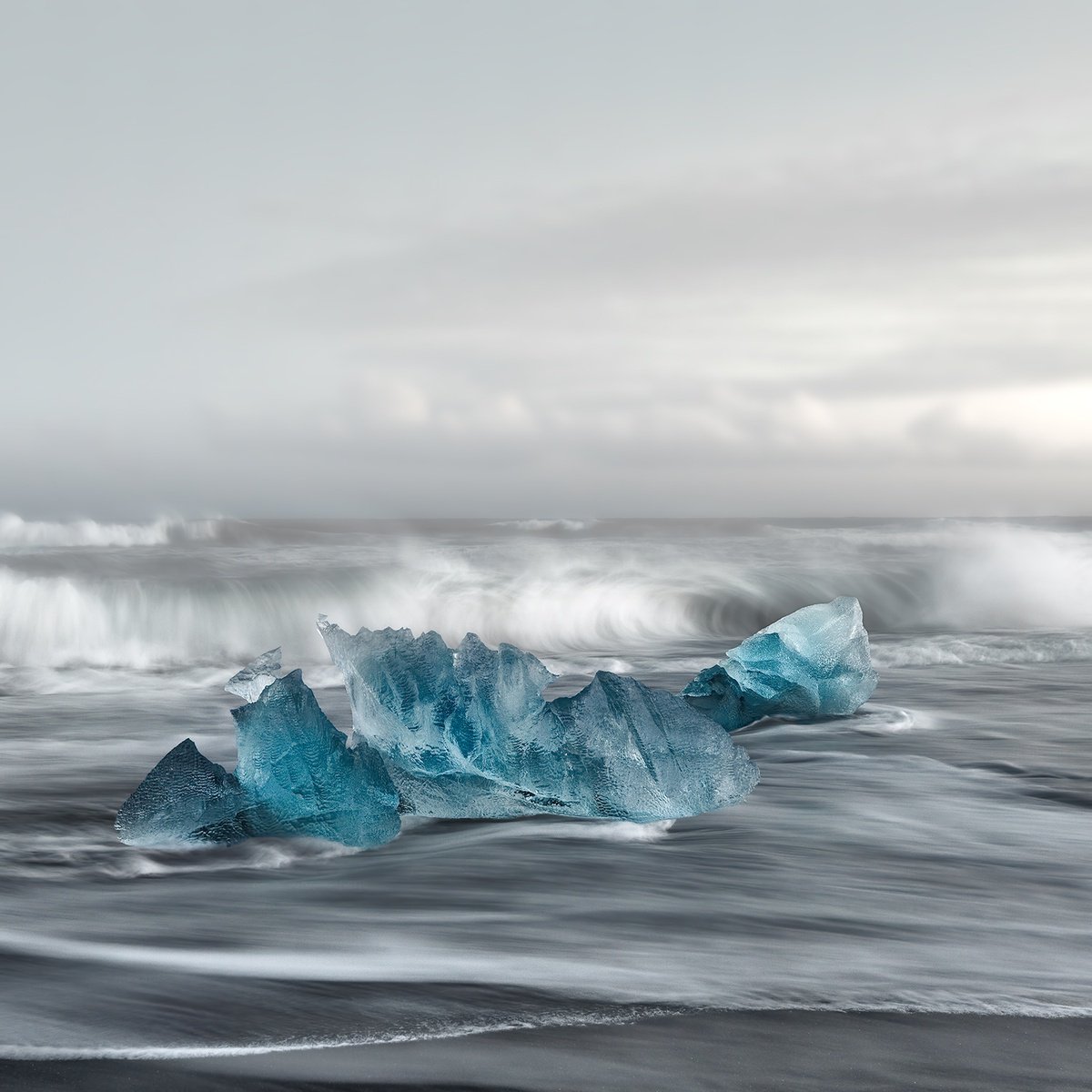 Photorealistic Landscape Photograph By Nick Psomiadis, 35 X 35", Breaking Away, Original Artwork