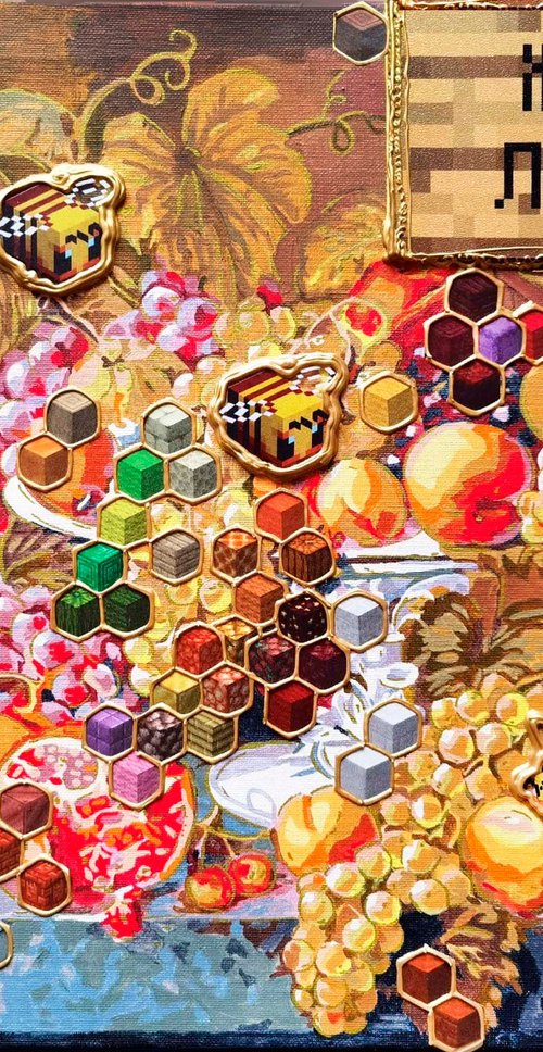 Baroque 8-bit: Hybrid still life by BAST