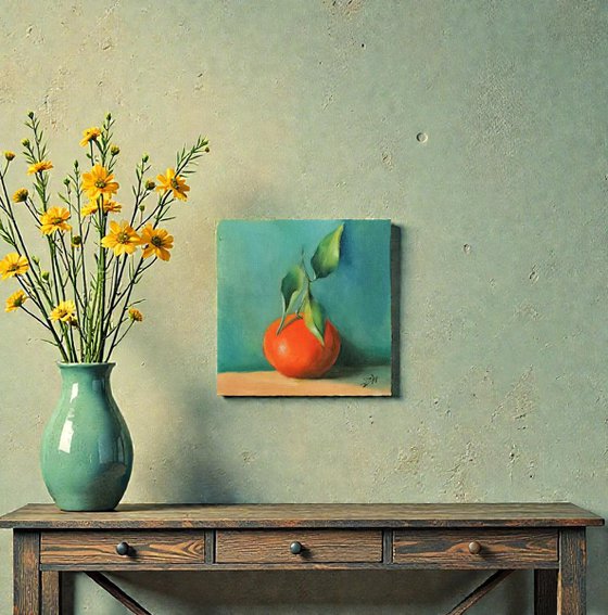 An Orange, still life painting