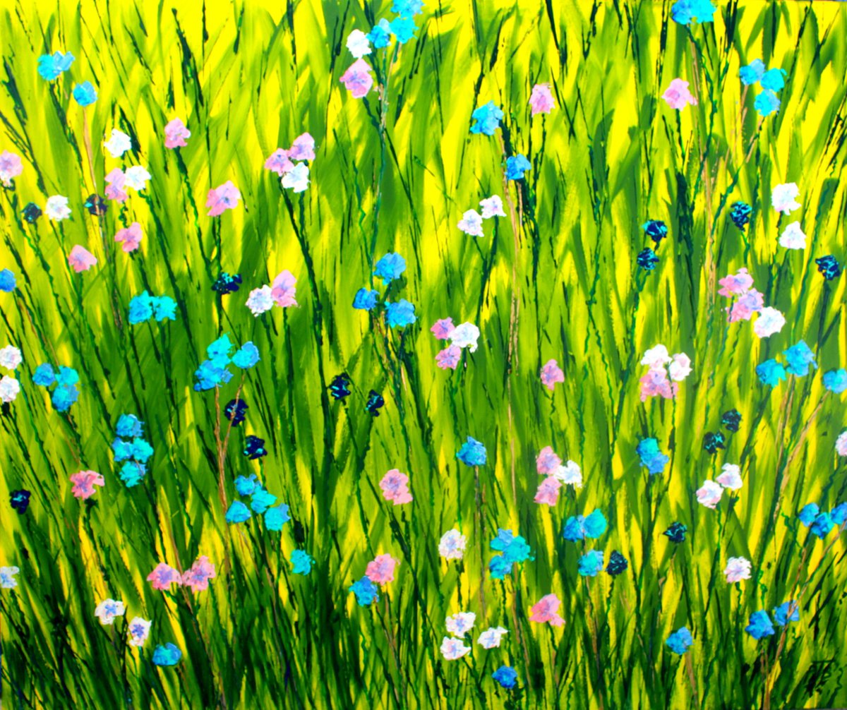  Cornflower Meadow Ii By Paul J Best, 47 X 39, Artwork For Sale On Artfinder