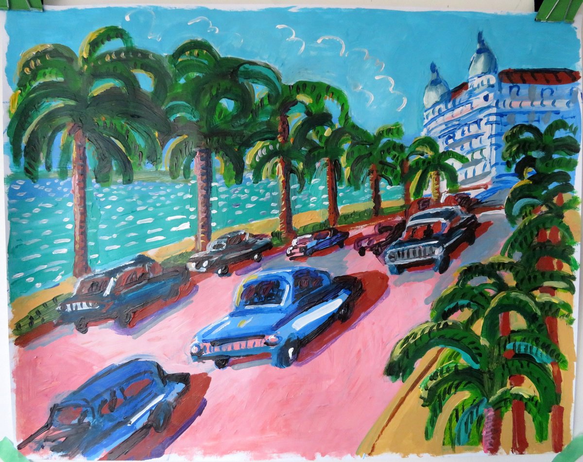  Cannes - Baie Des Anges By Stephen Abela, 28 X 22, Artwork For Sale On Artfinder