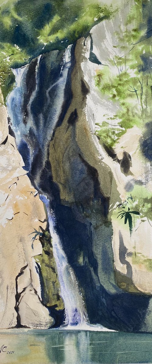 Agursky Waterfall by Alla Semenova