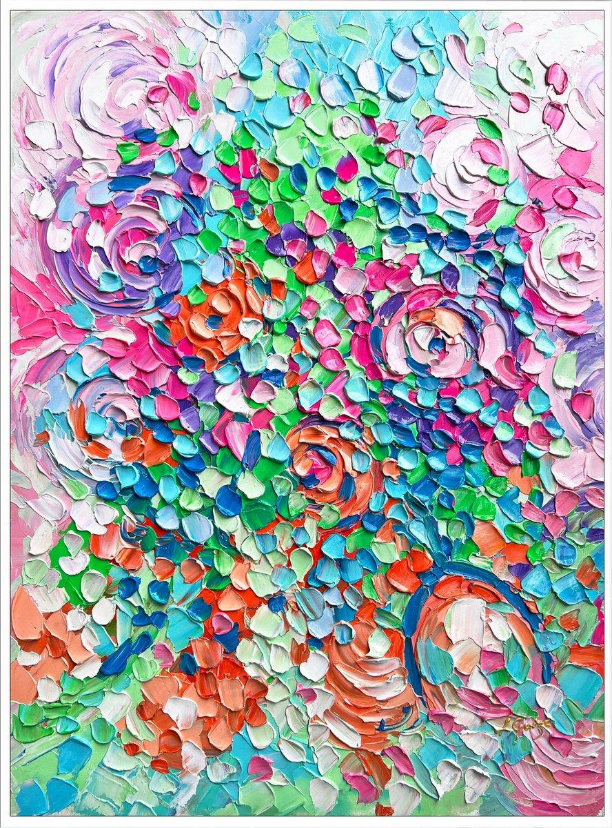 Abstract Acrylic Painting By Lana Guise, 25 X 33", Colorful Inspiration, Original Artwork