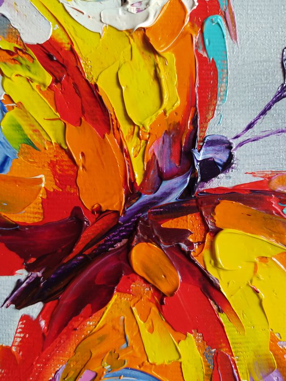 Beautiful butterfly - butterfly, insects, oil painting, butterfly oil, butterfly art, gift, art