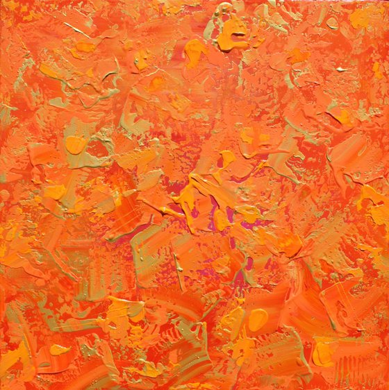 Gold, Orange, Yellow Mid Century Abstract