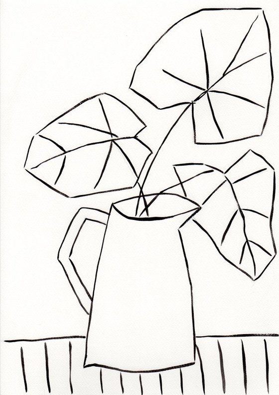 Vase and Leaves #1