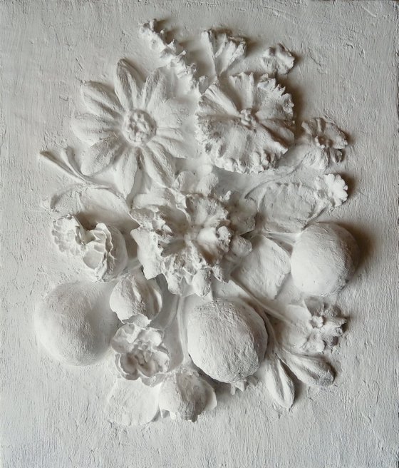 sculptural wall  art "Flowers and fruits"