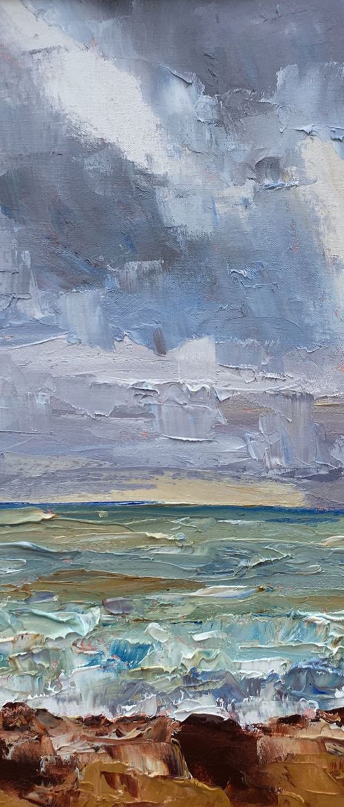Rough Seas at Whitstable by Ann Palmer
