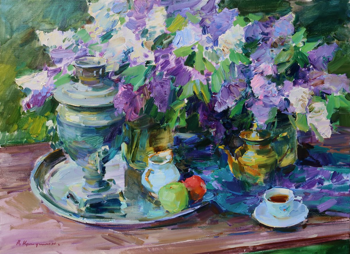 Spring Tea By Aleksandr Kryushyn, 31 X 24, Artwork For Sale On Artfinder