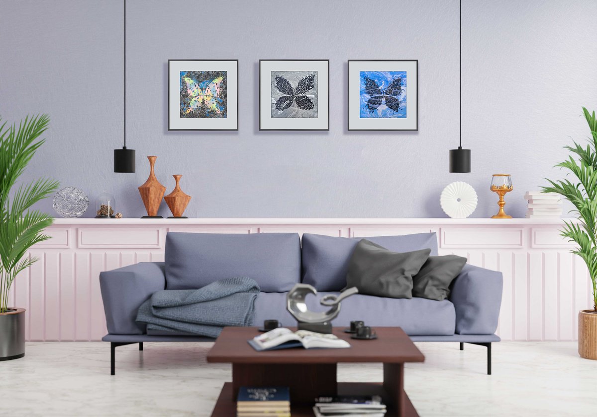 Set Of 3 «Monochrome Idyll» By Mariia Raskin, 30 X 10, Artwork For Sale On Artfinder