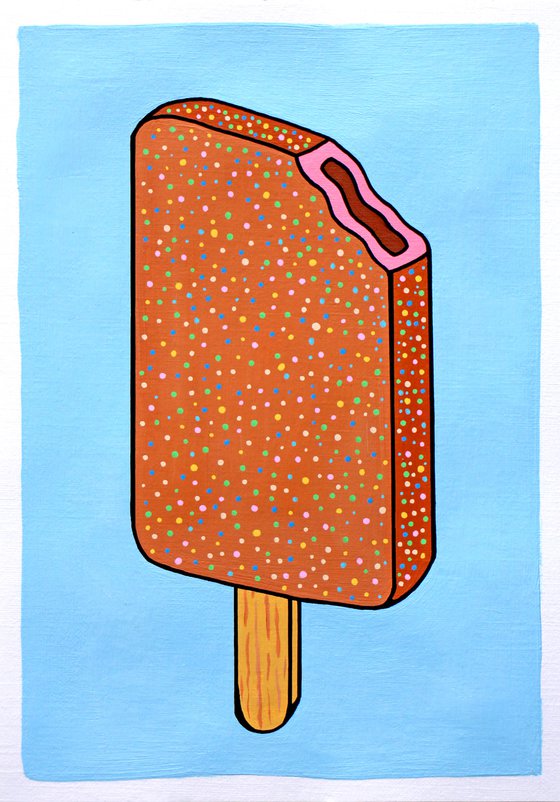 Nobbly Bobbly Ice Lolly - Pop Art Painting On A4 Paper (Unframed)