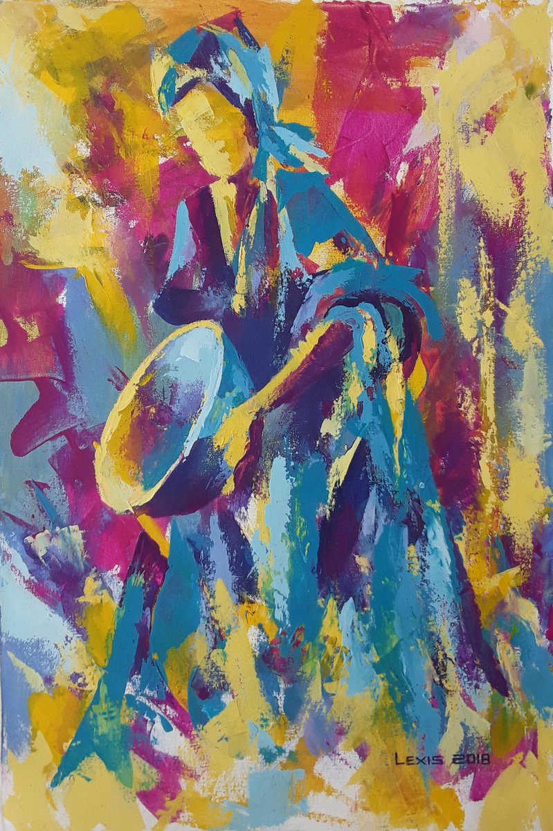 Calabash Dance By Alex Mensah, 20 X 30, Artwork For Sale On Artfinder