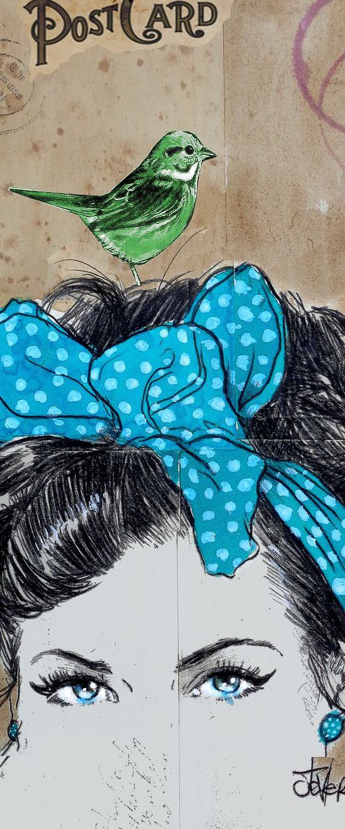 A LITTLE GREEN and BLUE by Loui Jover