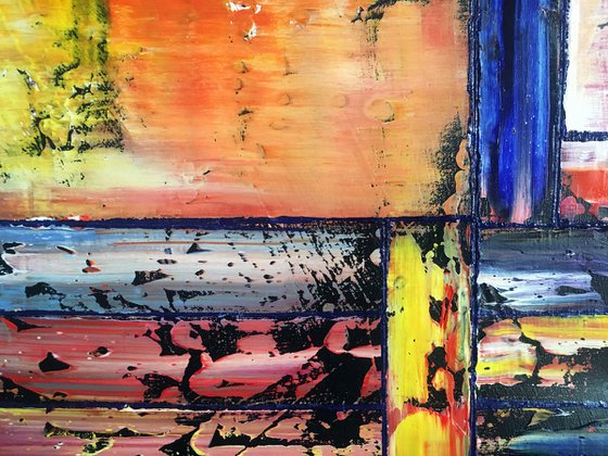 "Look At What We Have Built" - Save As A Series - Original Xt Large PMS Abstract Triptych Oil Paintings On Canvas - 68" x 60"